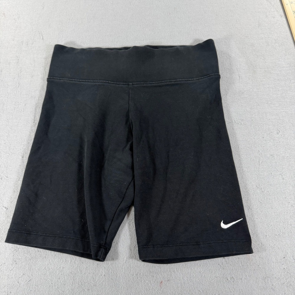Nike Biker Shorts Womens Medium Black Swoosh Athletic Yoga Gym